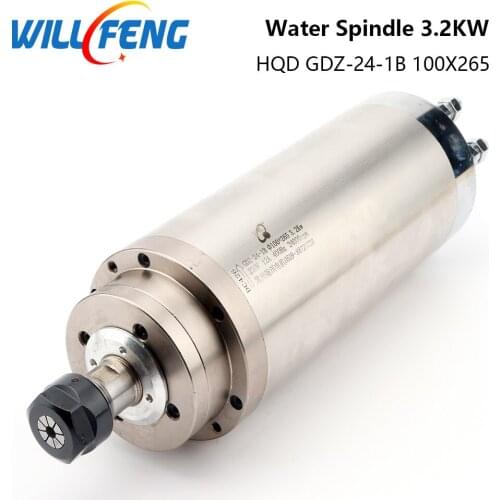 Will Feng HQD GDZ-24-1 3.2KW Water Cooling Spindle Dia100x250mm 24000rpm Acrylic Motor Spindle For CNC Milling Router Machine