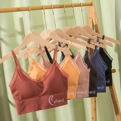 Womens Cotton Underwear Tube Tops Sexy Lace Top Fashion Push Up Comfort Brassiere Female Sling Back Sexy Lingerie Bandeau Top