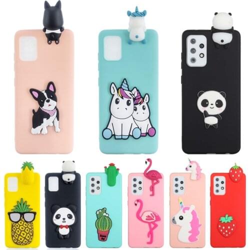 For Etui Samsung Galaxy A52 Case 3D Case on sFor Samsung A52 Cover Galaxy A72 A 52 Coque Cute Unicorn Soft Silicone Phone Cases