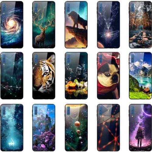 Phone case For Samsung A7 2018 Case A750 Silicone Tempered Glass Cover For Samsung Galaxy A7 2018 Cases Cover A 7 7A Coque Etui