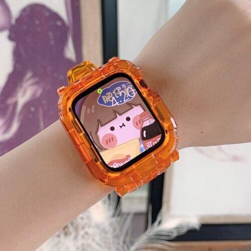 Straps for apple Watch Band 44mm 40mm 42mm 38mm Silicone Case+Strap Accessories Soft Bracelet smartwatch iWatch series 5 6 se 3