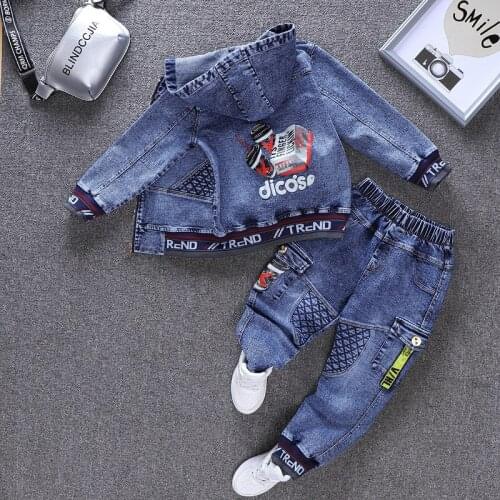 IENENS Kids Baby Boys Girls Denim Clothing Jacket + T-shirt + Jeans Pants Outfits Sets Children Cotton Clothes Suits Tracksuit