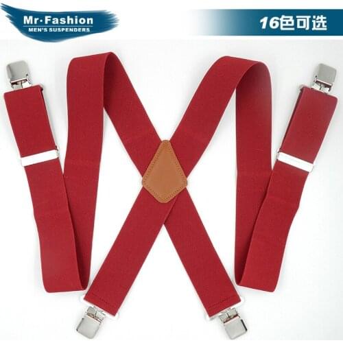 Brand Strap European And American-Style Mens Widened 5CM Elastic Braces Plus-sized for Longer