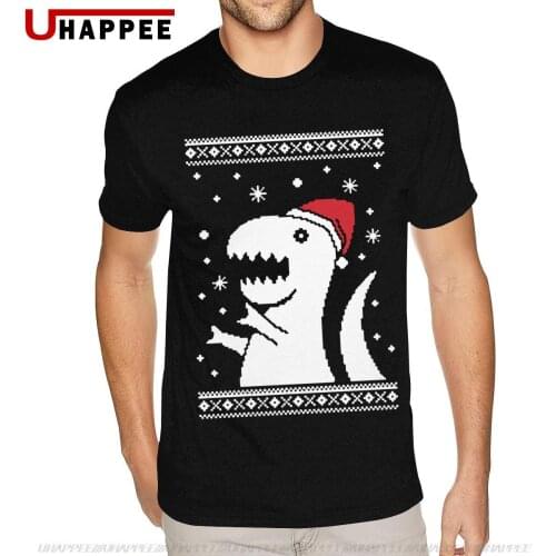 Oversized Big Trex Santa Ugly Christmas Tees Mens 6XL Short Sleeve Heavy Cotton Crew Neck Tshirt