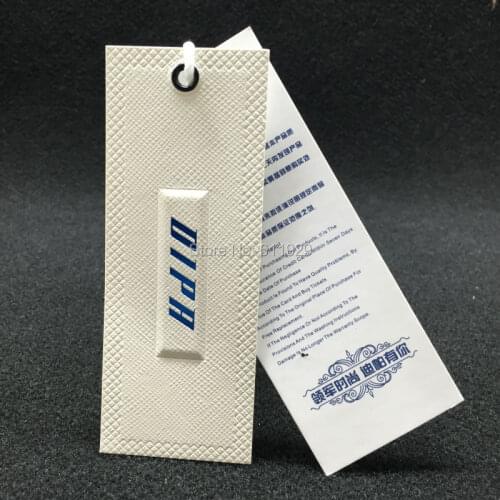 Customized top quality clothing embossed tags/garment paper tag printing/clothing label/main label printing/logo 1000 pcs a lot