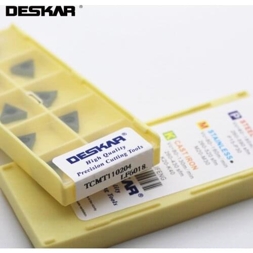 10Pcs DESKAR TCMT110204 LF6118 TCMT110208 TCMT16T304 TCMT16T308 LF6018 CNC Carbide Insert lathe cutter For stainless steel
