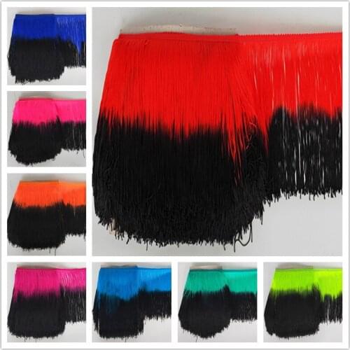 Beatiful 10Yard Lace Fringe Trim 20cm Wide Tassel Fringe Trimming For DIY Latin Dress Stage Clothes Accessories Lace Ribbon