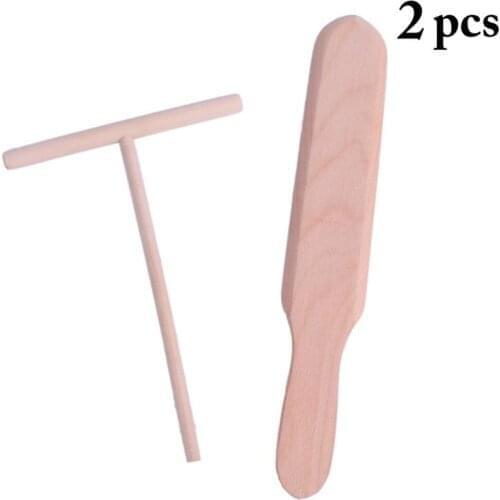 Kitchen Pancake Tool Wood 2PCS Versatile Crepe Tools Pancake Spatula For Home DIY Baking Tools Kitchen Gadget