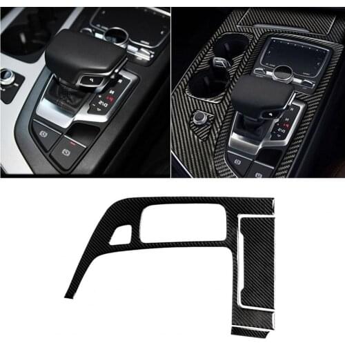 50% Hot Sales 3Pcs Panel Sticker Reliable Strong Sticky Waterproof Carbon Fiber Gear Shift Panel Trim for Audi New Q7 SQ7 4M 201
