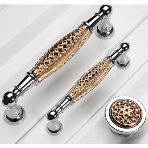 DRELD 1pc Furniture Handles Cabinet Knobs and Handles Wardrobe Door Pulls Dresser Drawer Kitchen Cupboard Handle 96mm 128mm