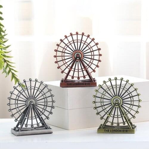 European-Style Retro Zinc Alloy Ferris Wheel Model Decoration Creative Home Rotating Metal Decoration Ferris Wheel Decoration