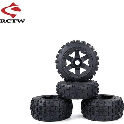 Second-generation Front Rear Wasteland Tire Assembly Kit for 1/5 HPI ROFUN BAHA ROVAN KM BAJA 5B Truck Spare Toys Upgrade Parts