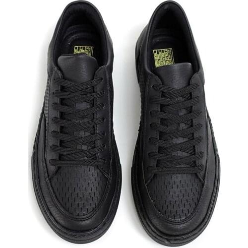 Chekich Mens Sneakers Black Color Artificial Leather Lace Up 2021 Model Casual Shoes Office Formal Vulcanized Lightweight Odorless Sewing Outsole Breathable Multi Color Options Flat Comfortable Suits CH015