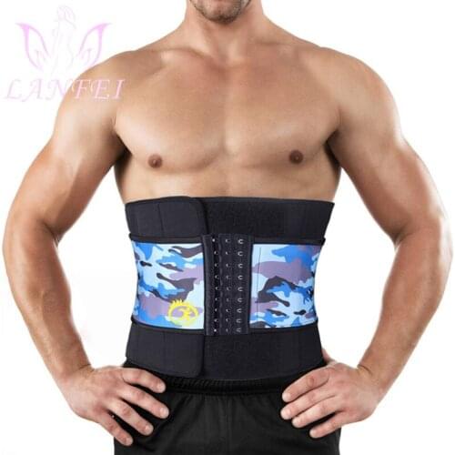 LANFEI Men Neoprene Waist Trainer Corset Sauna Slimming Body Shaper Cincher Sweat Girdle Belt Weight Loss Tummy Control Strap