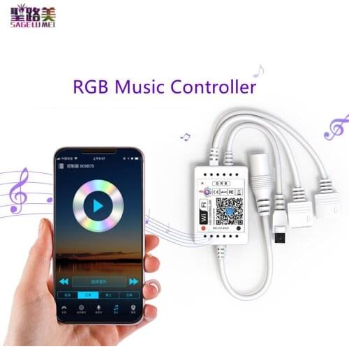 New IR 24Key Controller WIFI Dual-Head Output RGB Music Controller Wifi Remote Control DC12-24V For SMD 5050 RGB Led Strip Light