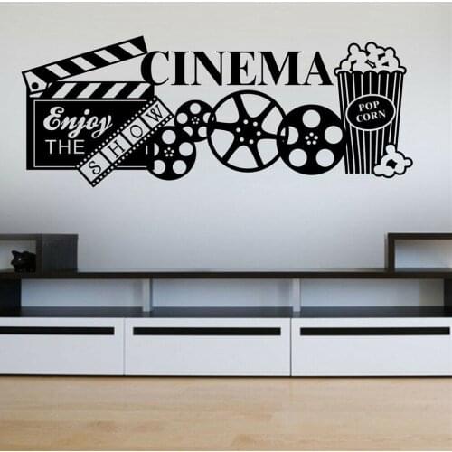 Popcorn Movie Vinyl Home Theater Wall Sticker Theater Living Room Casual Decoration Removable Art Wall Decoration Paper