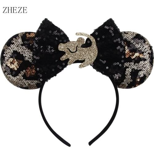 New Classical Mouse Ears Headband For Women Girls Festival Party Princess Hairband Kids Sequin Bow Female DIY Hair Accessories