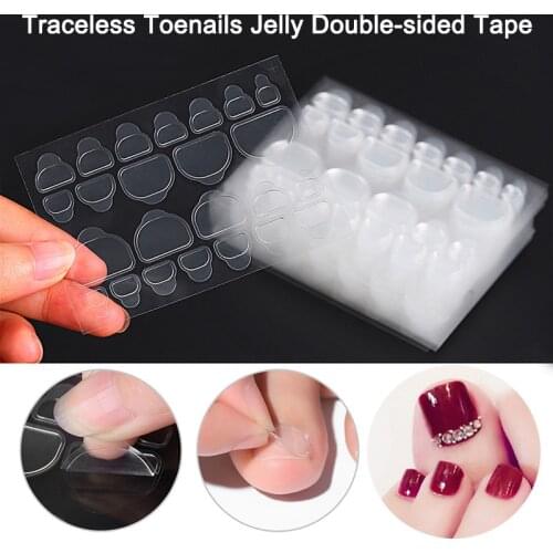 10 Sheets Transparent Traceless Toenails Jelly Double-sided Tape Nail Adhesive Tab Nail Sticker Tape For Toes Nail Art