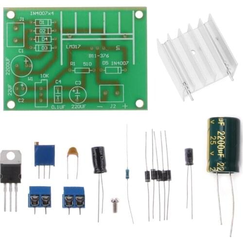 LM317 Adjustable Voltage Regulator Power Board with Rectified AC DC Input DIY Kit