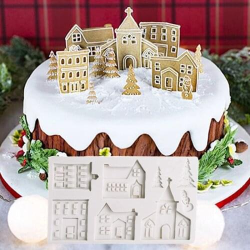 Christmas DIY Gingerbread House Silicone Mold Fondant Mould Cake Decorating Tool Chocolate, Gumpastes Mold, Sugarcraft