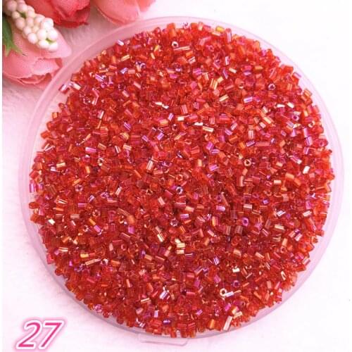 DIY 2*2.5mm 800pcs/lot Czech Cylindrical Glass Bugle Beads European Seed Long Tube Two Hole Loose Beads For Jewelry Making #27