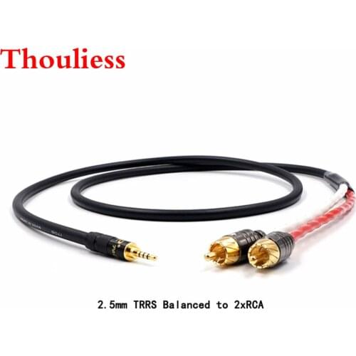 Thouliess Hifi 2.5/3.5/4.4mm Balanced Male to 2 RCA Male Audio Adapter Cable 7N OCC Single crystal copperr Audio Cable