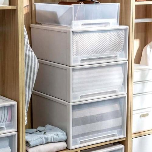 Clothes storage box drawer type plastic transparent storage cabinet underwear clothing storage box artifact wardrobe storage box
