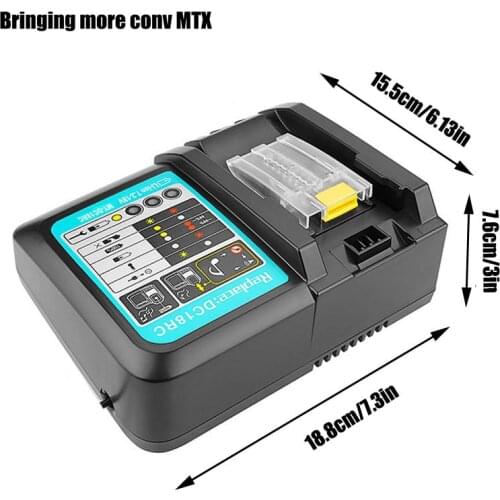 NEW DC18RCT Li-ion Battery Charger 3A Charging Current for Makita 14.4V 18V BL1830 Bl1430 DC18RC DC18RA Power tool and USB port