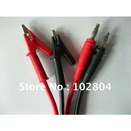 Alligator Clip to B Type Banana Plug Silicone Lead Test Cable High voltage 2 Colors Red Black 5 Set(10pcs) per lot
