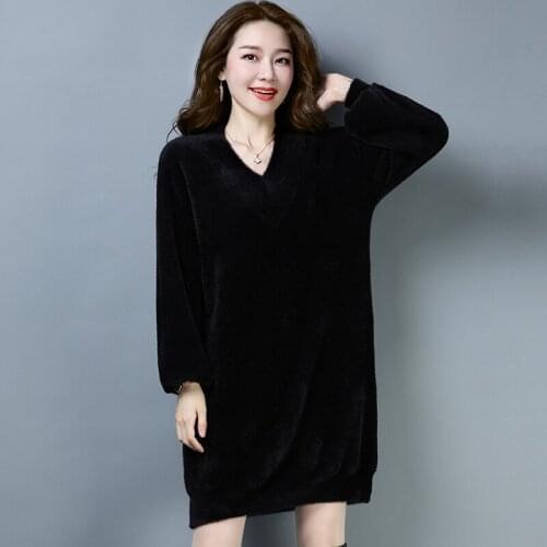 Ladies Thick Warm Soft Mink Cashmere Sweaters Women Pullovers Autumn Winter Soft Sweater V-neck Female Basic Pullovers