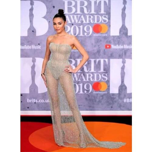 Flash Sale Sexy Strapless Perspective Celebrity Formal Party Dress Summer Womens Dresses