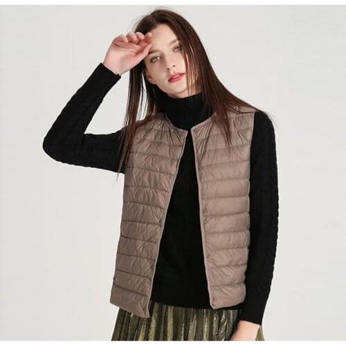 SEDUTMO Winter Ultra Light Thin Women Down Vest Plus Size 4XL Jackets Fashion Short Puffer Coat Slim Waistcoat ED1344