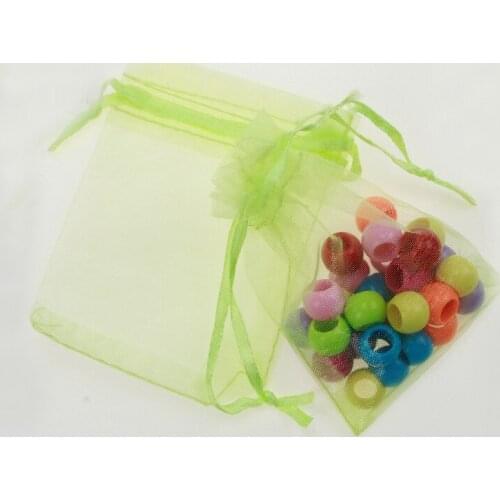 10*15cm 50pcs Light Green Gift Bags For Jewelry/wedding/christmas/birthday Yarn Bag With Handles Packaging Organza Bags