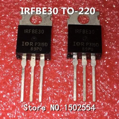 10PCS/LOT IRFBE30PBF IRFBE30 TO-220 Field effect 800V4A