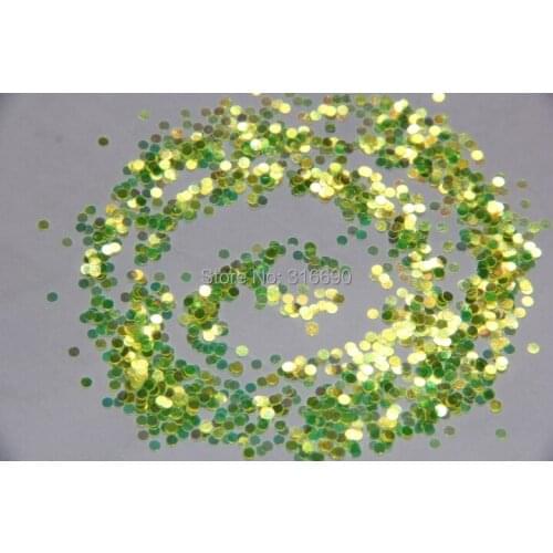2mm yellow Holographic Glitter circle Round glitters for Glitter Nail Art and Glitter Crafts nail art Supplies