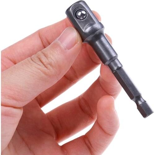 3pcs/set Chrome Steel Socket Adapter Hex Shank to 1/4" 3/8" 1/2" Extension Drill Bits Bar Hex Bit Set Power Tools