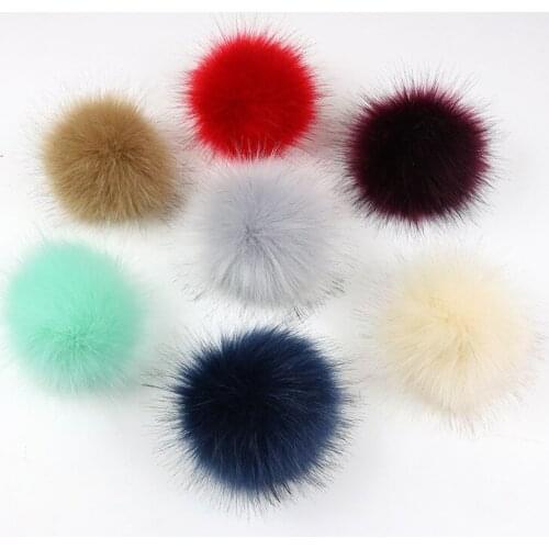 30pcs/lot 8cm Mixed Soft Round Shaped Faux fox Pompom Balls Fluffy Pom Pom For Kids DIY Garment Handcraft