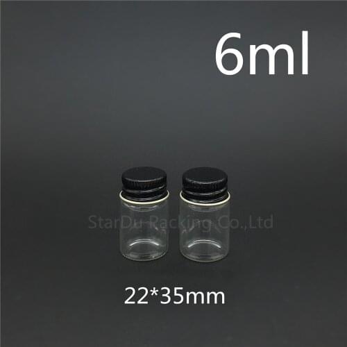 48pcs/lot diameter 22*35mm 6ml glass bottle screw cap for vinegar alcohol, carft/storage candy bottles