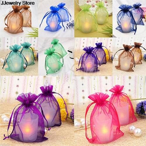 50PCS Jewelry Packaging Display Pouches Wedding Party Decoration Favors Jewelry Bag Organza Bag