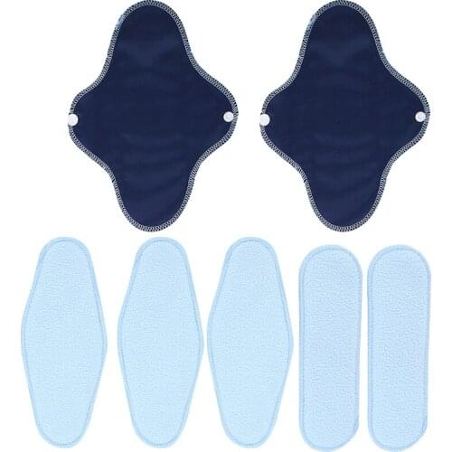 8Pcs Female Cloth Menstrual Pads Reusable Washable Waterproof Sanitary polar fleece Liner Mama Sanitary Panty Feminine Hygiene