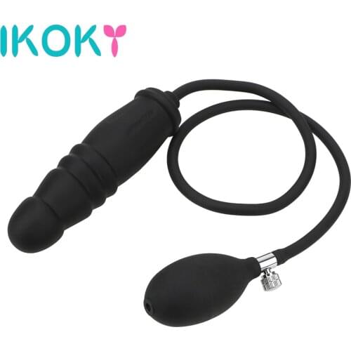 IKOKY Expandable Butt Plug Anal Dilator Inflatable Anal Dildo Plug Sex Toys for Women Men Adult Products With Pump Anal Massage