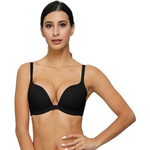 YBCG New Bra Sexy Cross Invisible Shoulder Strap Lingerie Push Up Bras Cotton Comfortable Plunge Bras For Women Everyday