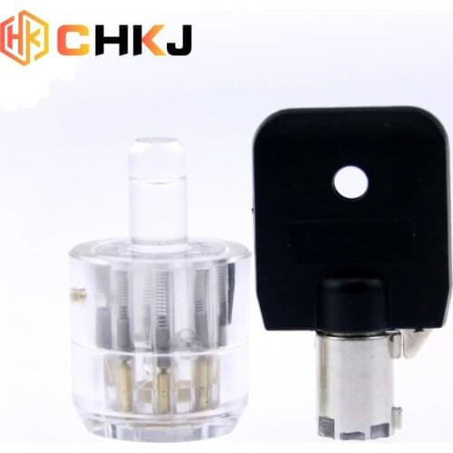 CHKJ 7 Pin Plum Lock Transparent Tubular Lock Cylinder Visible Pick Cutaway Practice View Padlock Training Skill For Locksmith