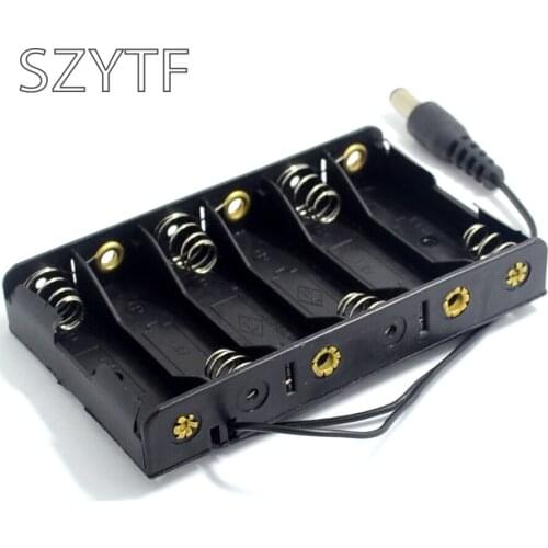 100pcs 6xAA Battery Holder with DC2.1 Power Jack for Arduino