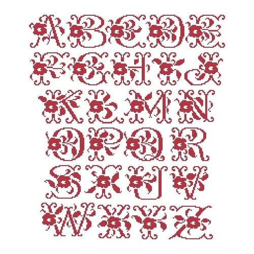 Fishxx cross-stitch Cross211-11 flowers Classical alphabet 100% accurate pattern 11CT