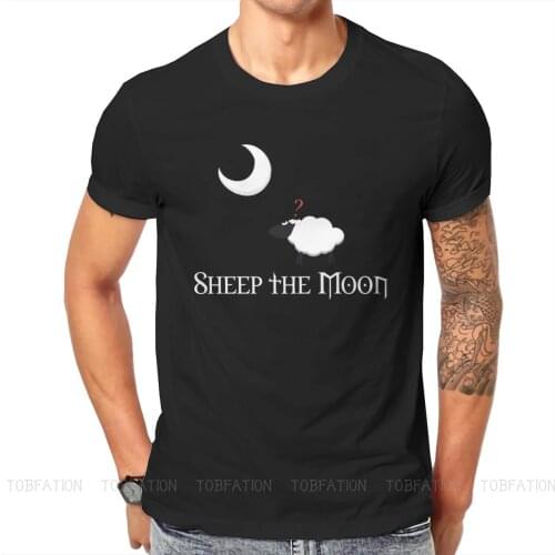 Sheep the Moon Essential O Neck TShirt Pure Cotton Classic T Shirt Men Clothes New Design Oversized
