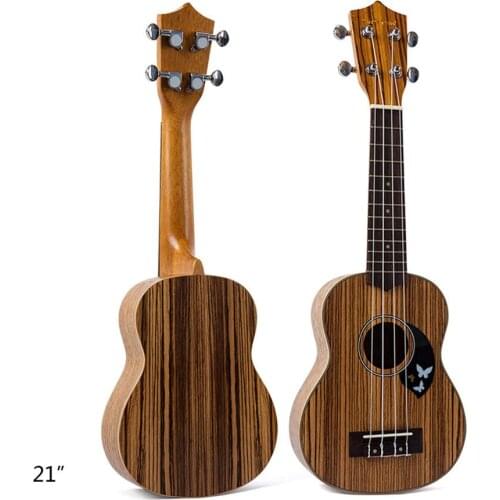 21 inch Ukulele Zebra Wood Hawaiian Guitar Rosewood Musical Instruments