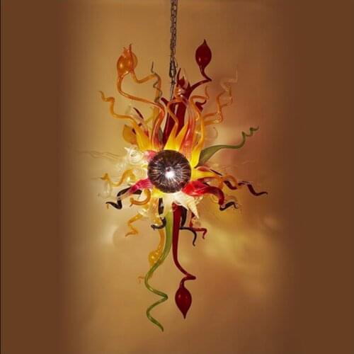 Turkish Style Art Decor Blown Glass Chandelier Beautiful Amber Glass Pendant Light