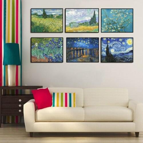Van Gogh Oil Painting Works Sunflower Apricot Art painting CanvasArt Print Poster Picture Wall House Decoration Murals