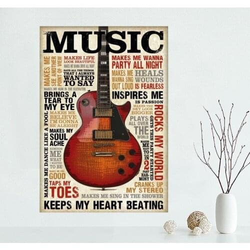 Nice Guita Music Poster Custom Canvas Poster Art Home Decoration Cloth Fabric Wall Poster Print Silk Fabric